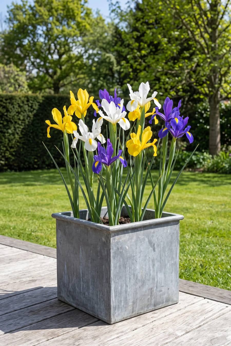 Iris Hollandica Mixed — in pot op terras, extra beeld