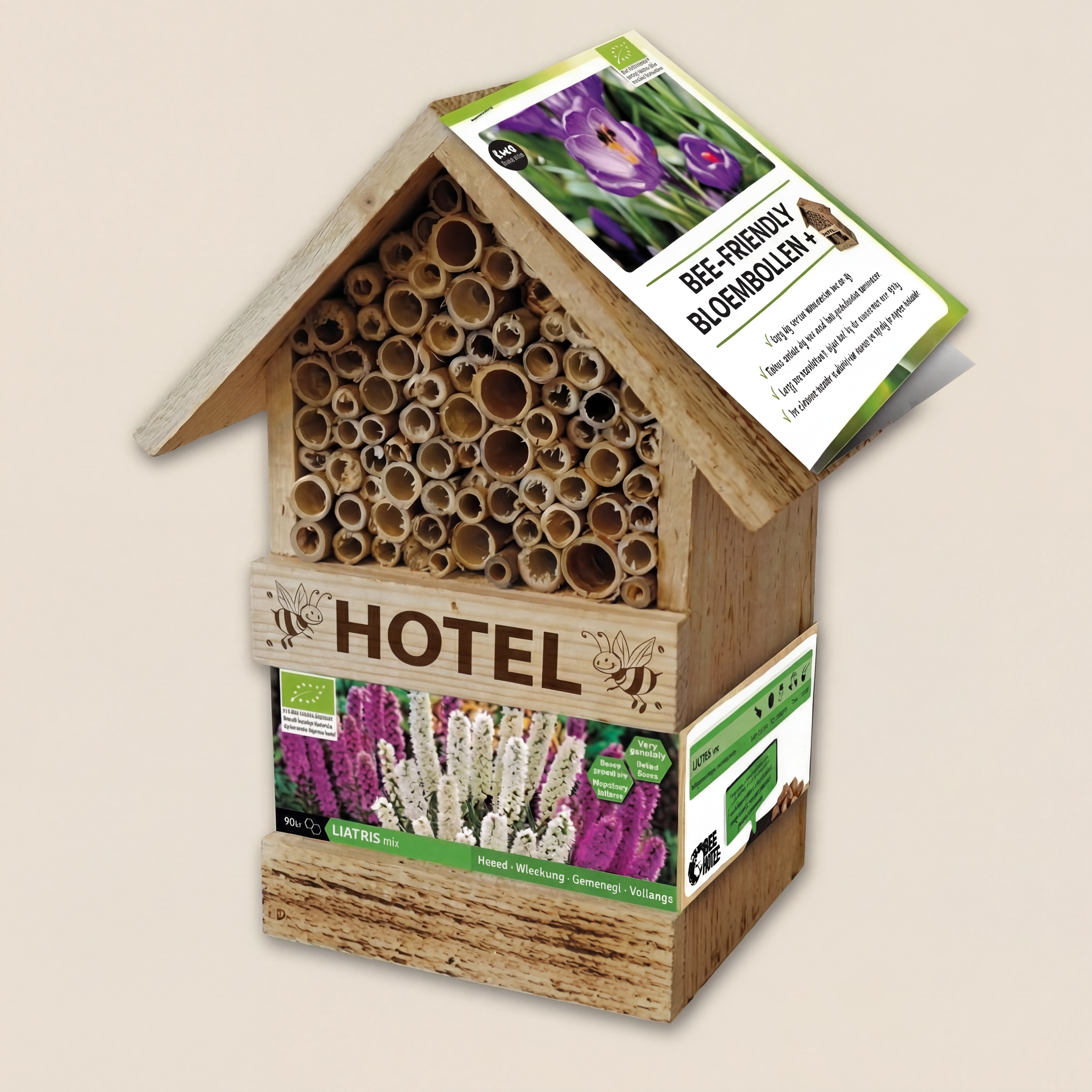 Bee Hotel with Liatris Bulbs