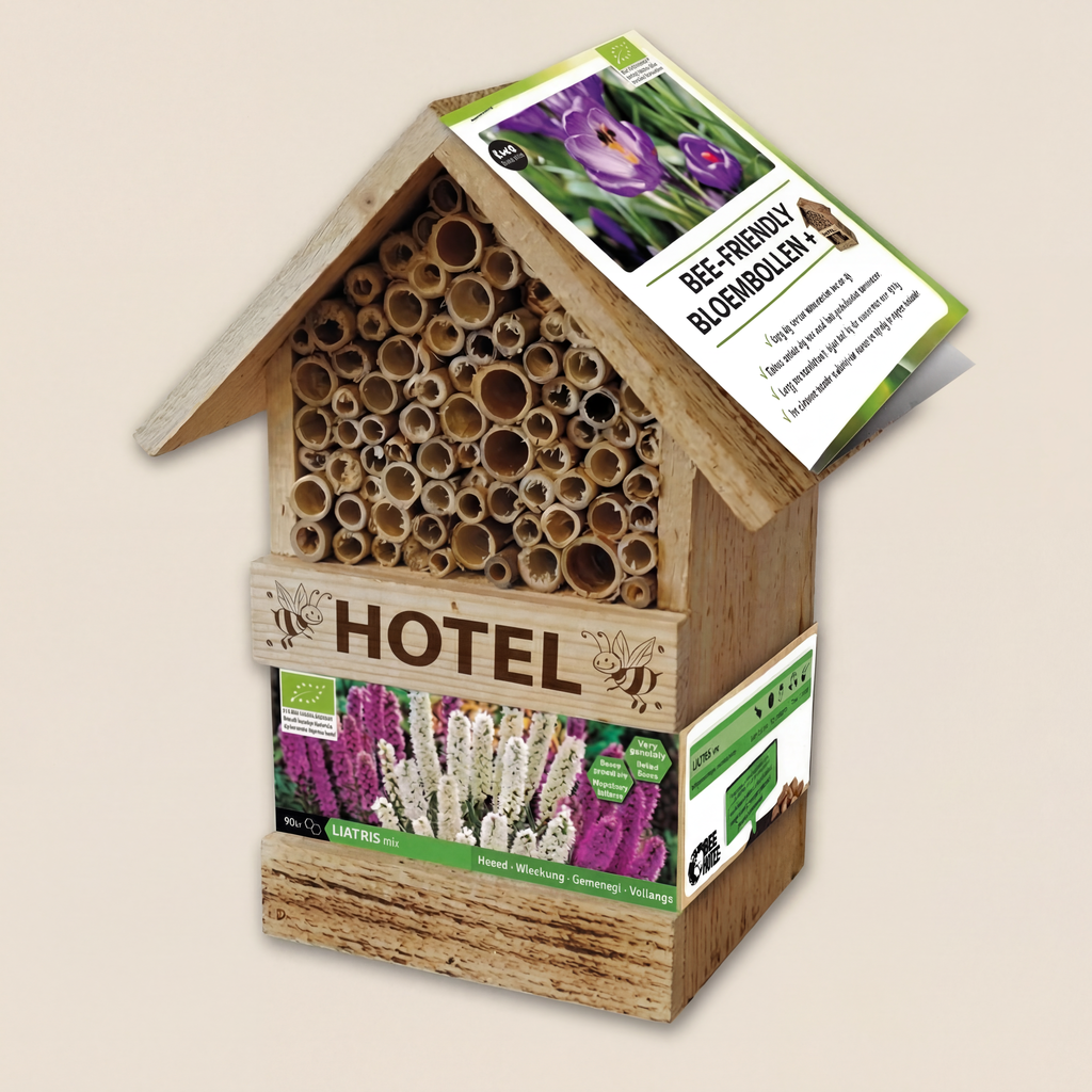 Bee Hotel with Liatris Bulbs