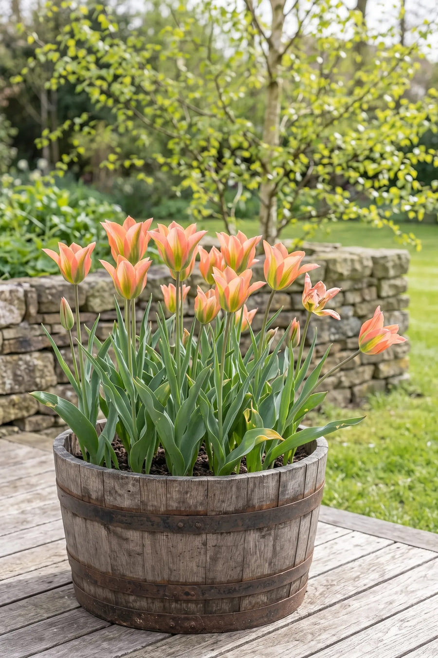Tulipa Artist — in pot op terras