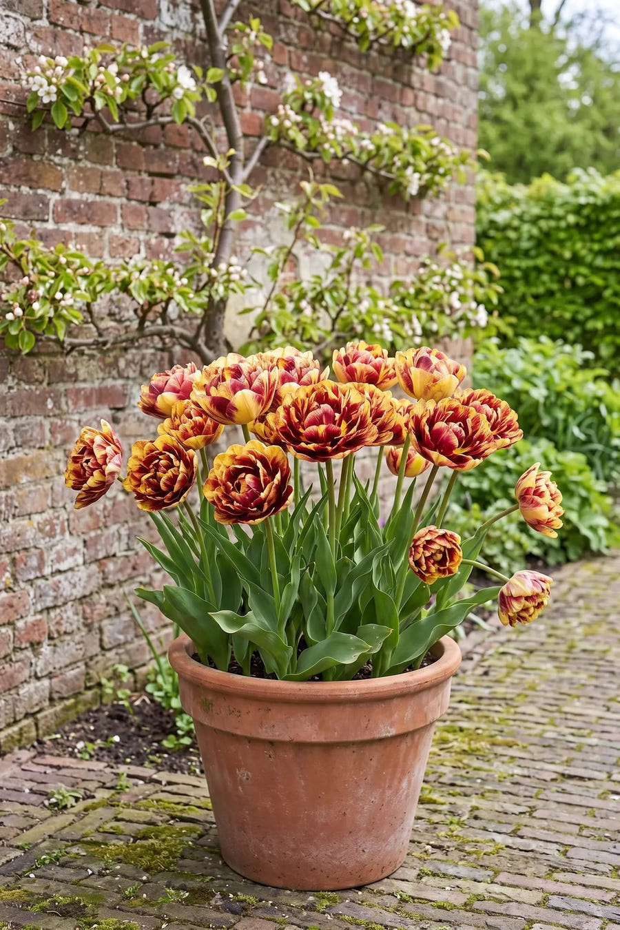 Tulipa Sundowner — in pot op terras